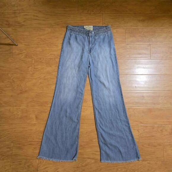 Free People Light Blue Wide-Leg Jeans Size 29 - Picture 1 of 8